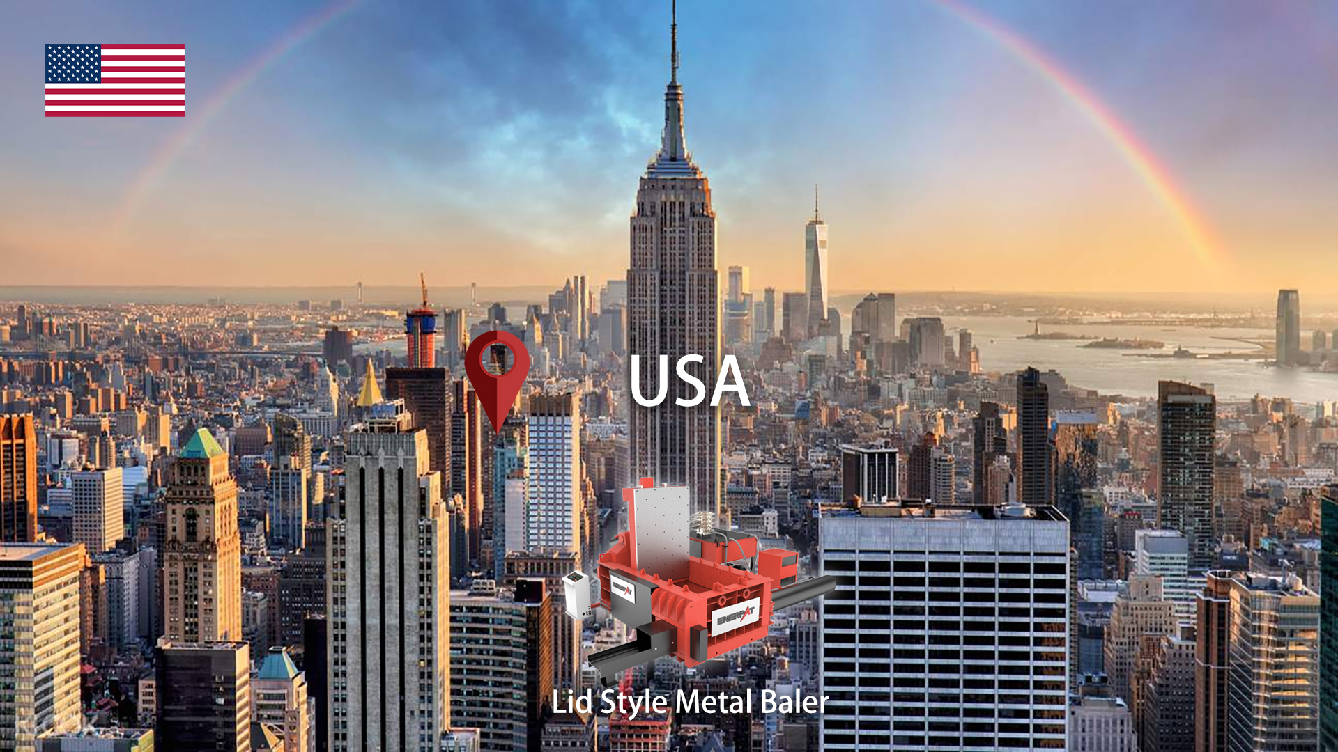 Estados Unidos: ENERPAT Prensa enfardadeira de sucata de metal para venda instalada