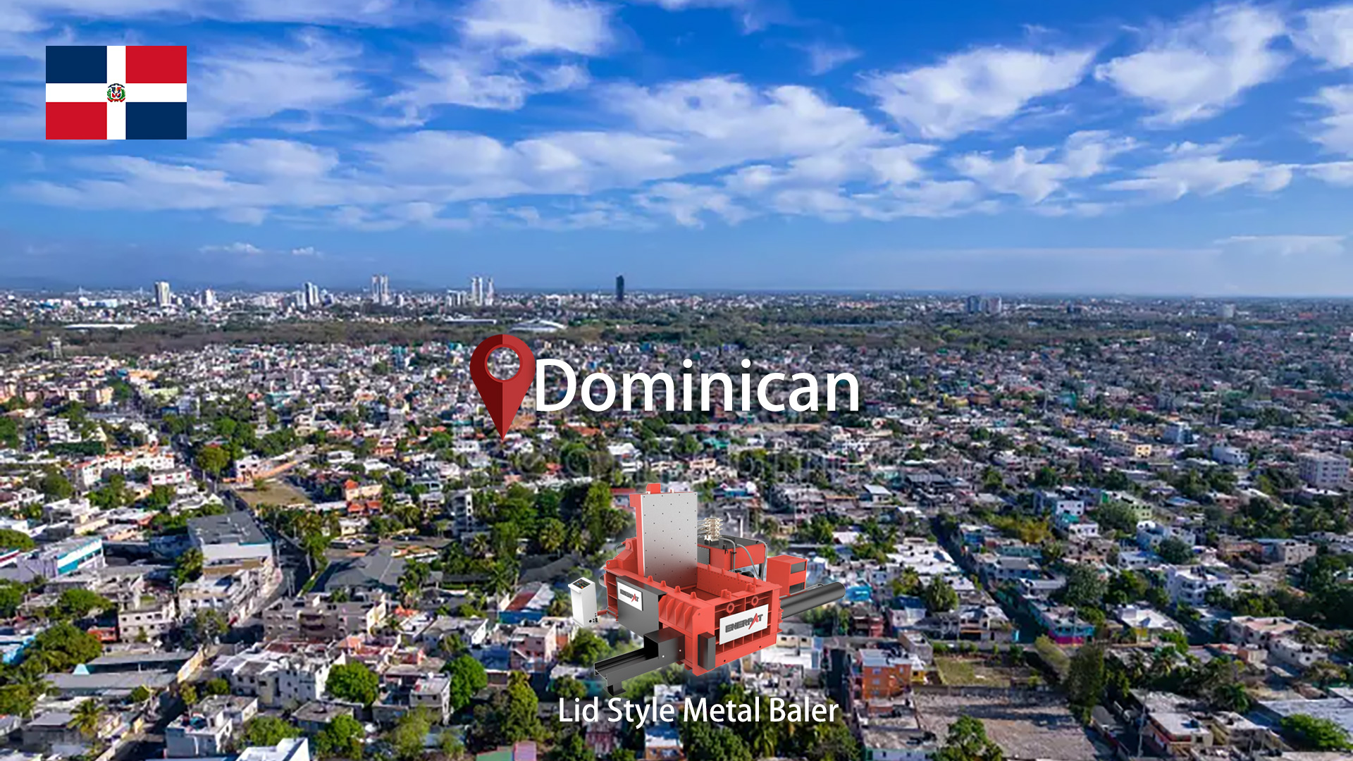 Dominicana: ENERPAT enfardadeira de metal tipo tampa para venda instalada