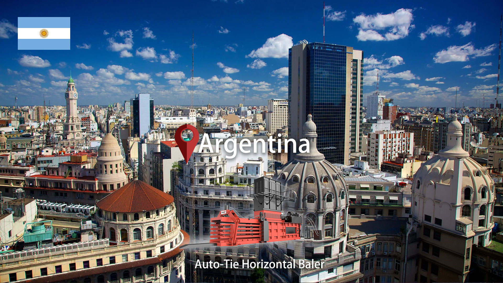 Argentina: ENERPAT instalação de enfardadeira automática de papelão e plástico