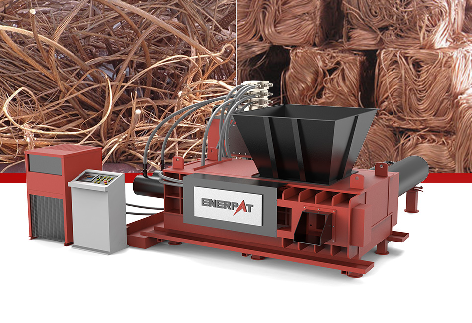 ENERPAT Máquina de briquetagem de metal para furos, torneamentos, cavacos, aparas e limalhas de cobre
