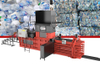 Máquina enfardadeira horizontal HBA-120-110125 para enfardamento de resíduos de plástico, papel, papelão e têxteis