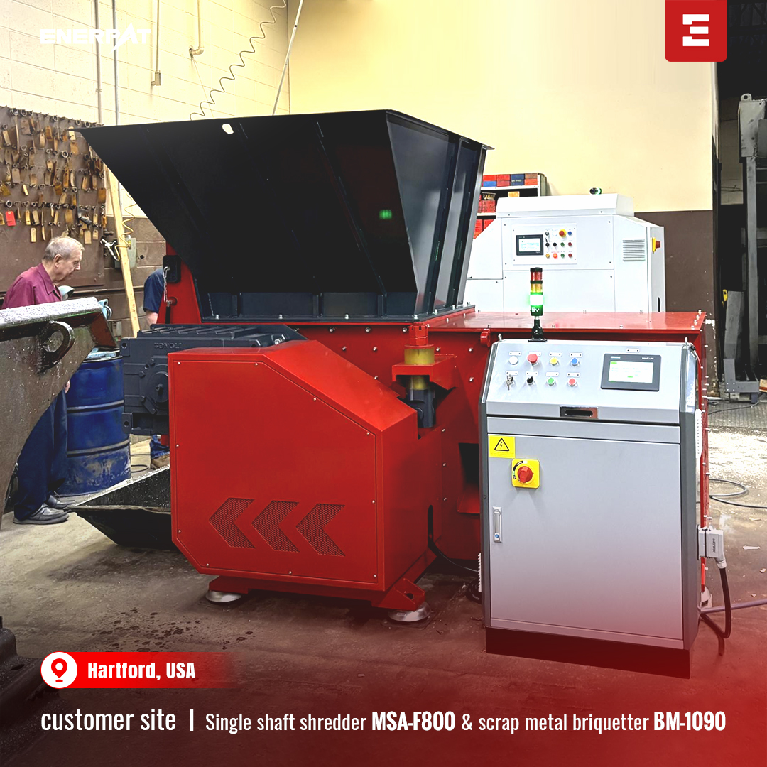 ENERPAT Sistema de briquetagem de chips de alum&iacute;nio F800 + BM1090 instalado